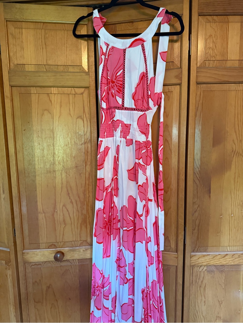 Women’s Pink Floral Maxi Dress - Sleeveless Summer Dress